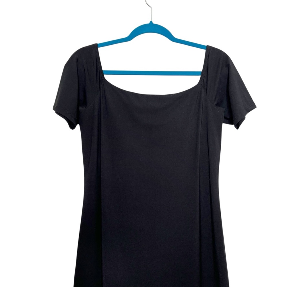 Hatch Black The Body Cap Sleeve Bodycon Bamboo Viscose Blend Midi Dress - Picture 9 of 12